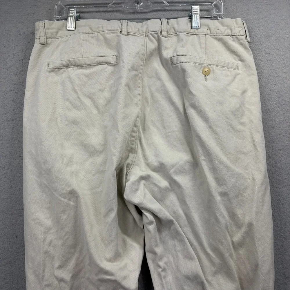 J.CREW Chino Pants Men's‎ 36x32 Beige Cotton Preppy Work Casual Relaxed Wide Leg